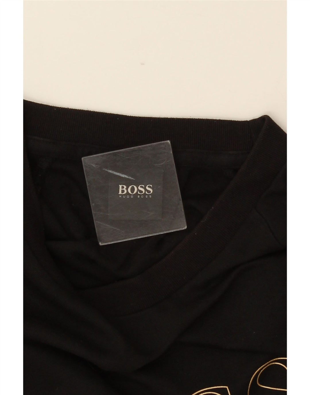 HUGO BOSS Mens Graphic Sweatshirt Jumper Medium Black Cotton
