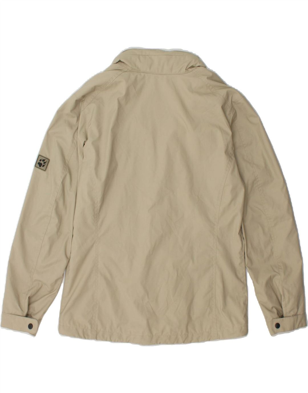 JACK WOLFSKIN Womens Hooded Utility Jacket UK 12 Medium Beige Polyester Vintage Jack Wolfskin and Second-Hand Jack Wolfskin from Messina Hembry 