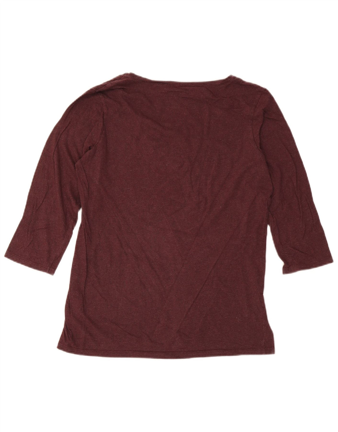 Fat Face Womens Top 3/4 Sleeve UK 14 Medium Burgundy Cotton