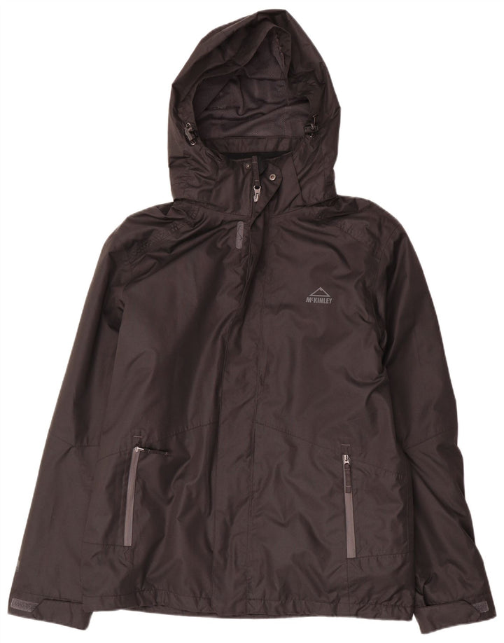 McKinley Mens Hooded Rain Jacket UK 38 Medium Black Polyester