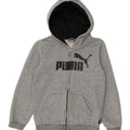 PUMA Boys Graphic Zip Hoodie Sweater 7-8 Years Grey Cotton Vintage Puma and Second-Hand Puma from Messina Hembry 