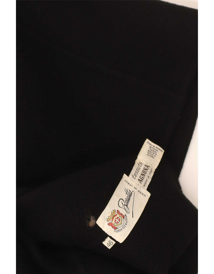 Jaqueta bomber feminina vintage IT 46 grande lã preta