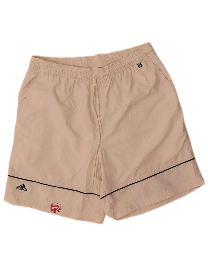 Pantaloni scurți sport grafic Adidas pentru bărbați, mari, din poliester alb