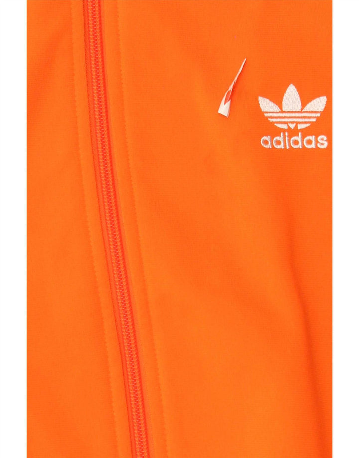 Giacca superiore della tuta da uomo Adidas in poliestere arancione medio