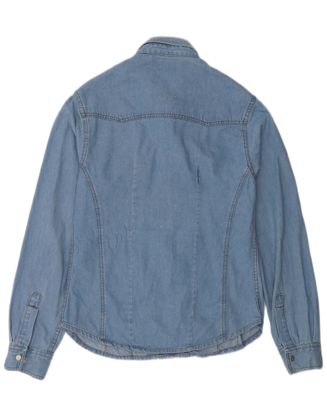 Vintage Womens Denim Shirt UK 14 Large Blue
