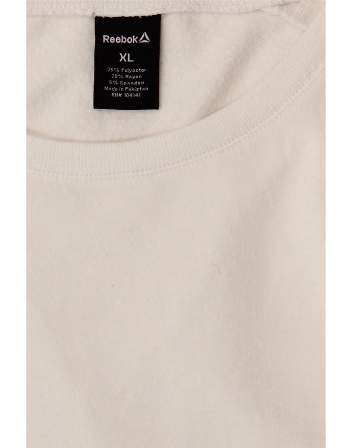 REEBOK Womens Sweatshirt Jumper UK 18 XL White Polyester Vintage Reebok and Second-Hand Reebok from Messina Hembry 