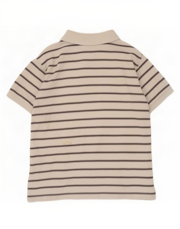 Invicta Mens Polo Shirt IT 48 Medium White Striped Cotton