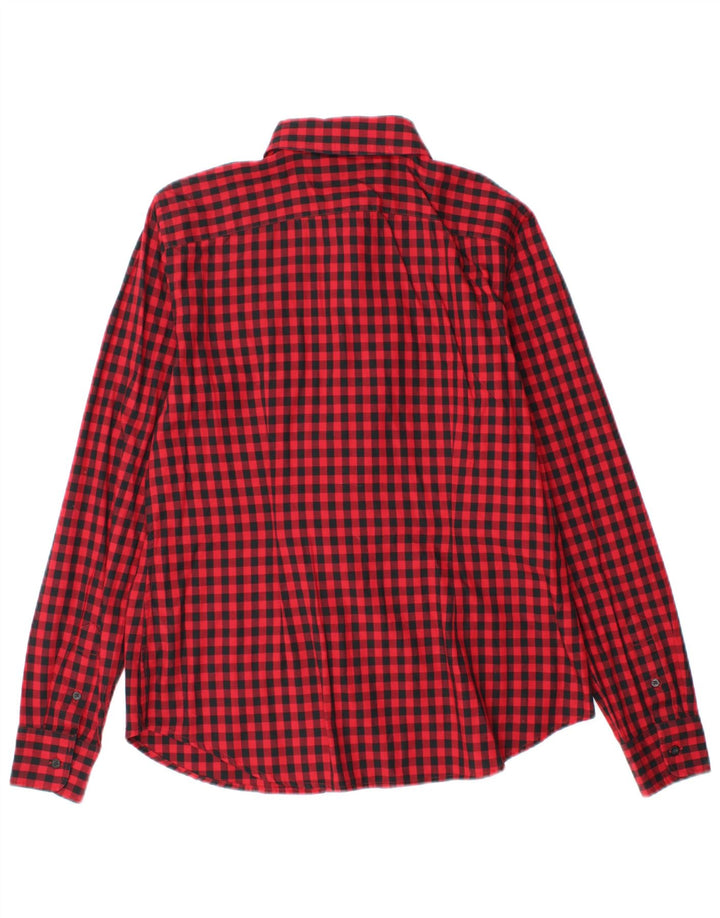 Camicia da donna Ralph Lauren UK 14 cotone a quadretti rosso medio