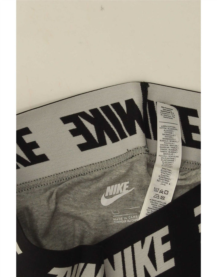 Nike Womens Graphic Leggings UK 10 Medium Grey Colourblock Cotton