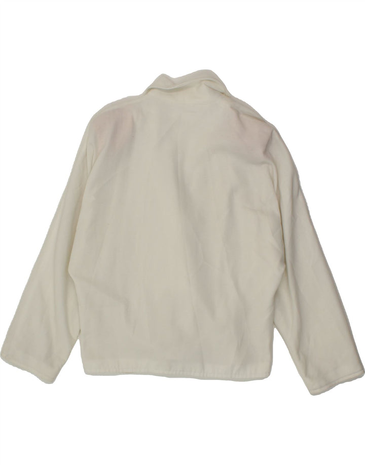 VINTAGE Womens Double Breasted Blazer Jacket IT 44 Medium White Polyester Vintage Vintage and Second-Hand Vintage from Messina Hembry 