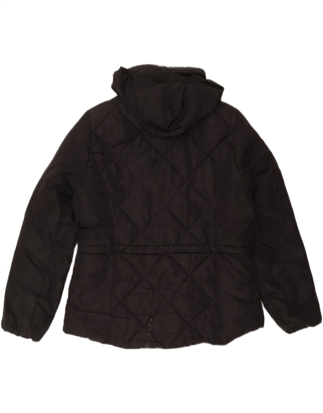 Giacca imbottita con cappuccio da donna Marks & Spencer UK 14 poliestere nero medio