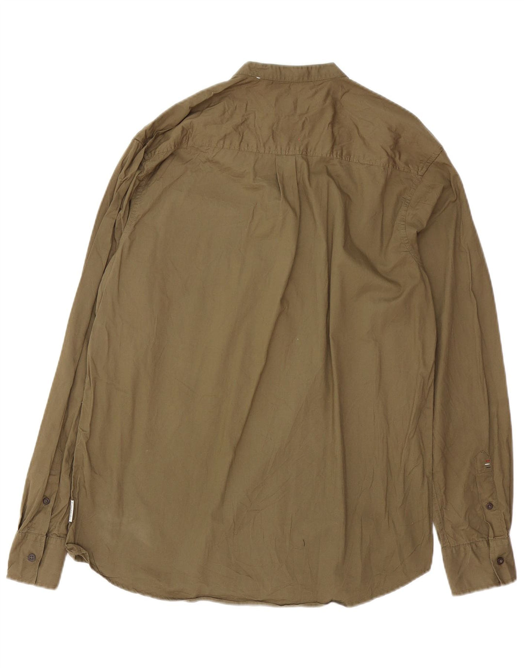 Pierre Cardin Mens Regular Fit Pullover Shirt Large Khaki Cotton