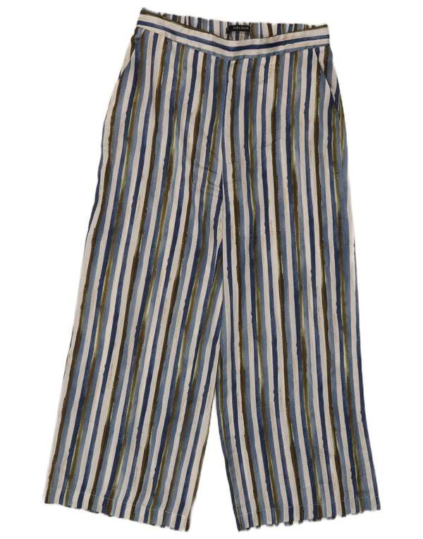 Zara Womens Cropped Trousers Medium W28 L25 Flerfarvet stribet polyester