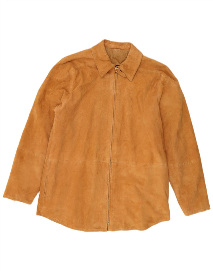 Giacca in pelle scamosciata da donna Escada UK 14 in pelle marrone medio