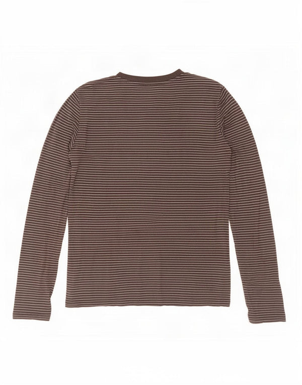 Levi's Top da donna a maniche lunghe UK 12 cotone a righe nere medie