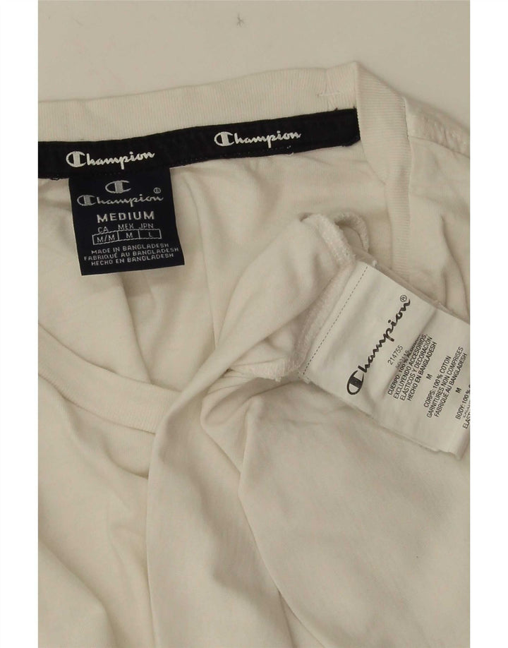 Champion Herre T-Shirt Top Medium Hvid Bomuld