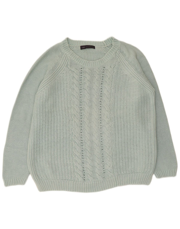 Marks & Spencer Damen-Pullover mit U-Boot-Ausschnitt, UK-Gr. 14, Größe L, Grün, Baumwolle