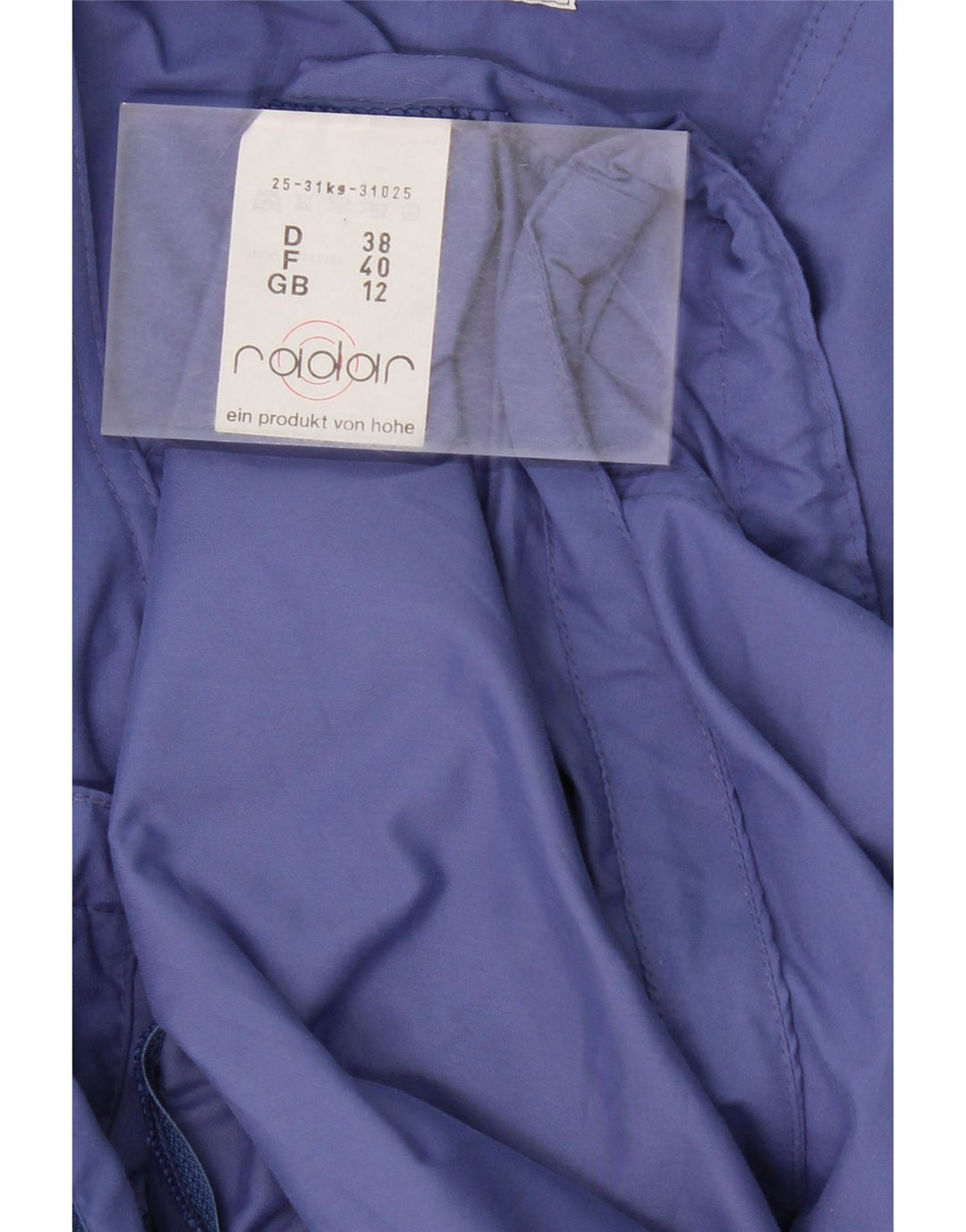 VINTAGE Womens Oversized Jacket UK 12 Medium Blue Polyester Vintage Vintage and Second-Hand Vintage from Messina Hembry 