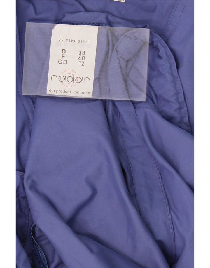 VINTAGE Womens Oversized Jacket UK 12 Medium Blue Polyester Vintage Vintage and Second-Hand Vintage from Messina Hembry 