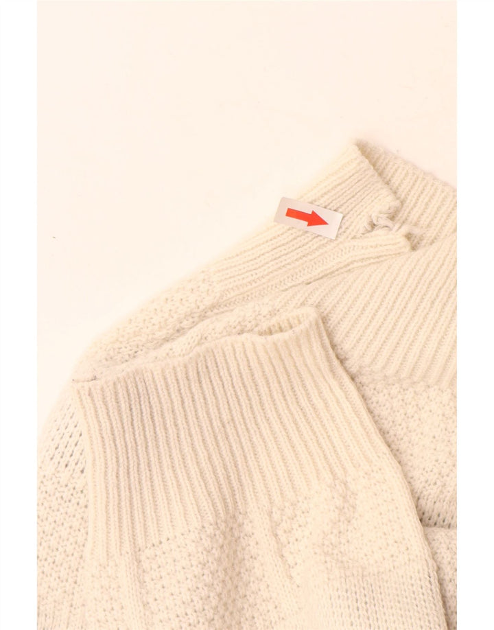Vintage Mens Crew Neck Jumper Sweater XL White Argyle/Diamond