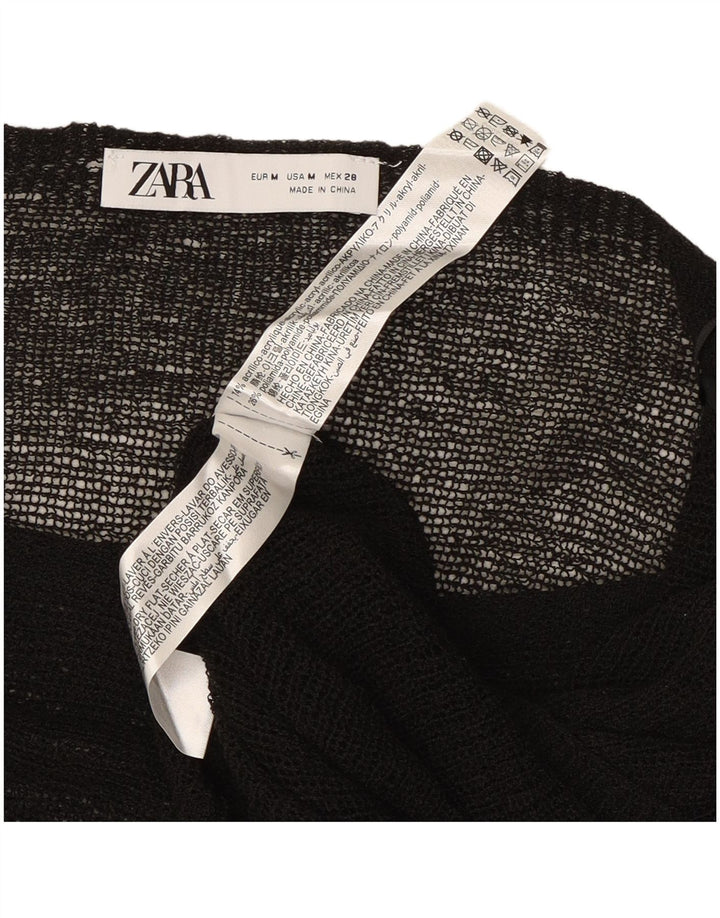 Top in camicetta poncho da donna Zara UK 12 acrilico nero medio