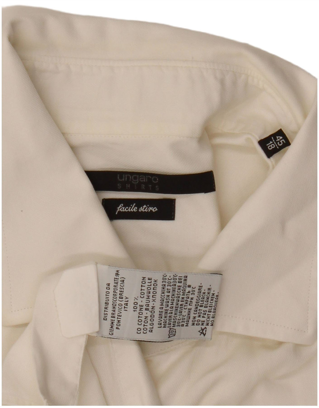 Ungaro Mens Shirt Size 45 18 2XL White Cotton