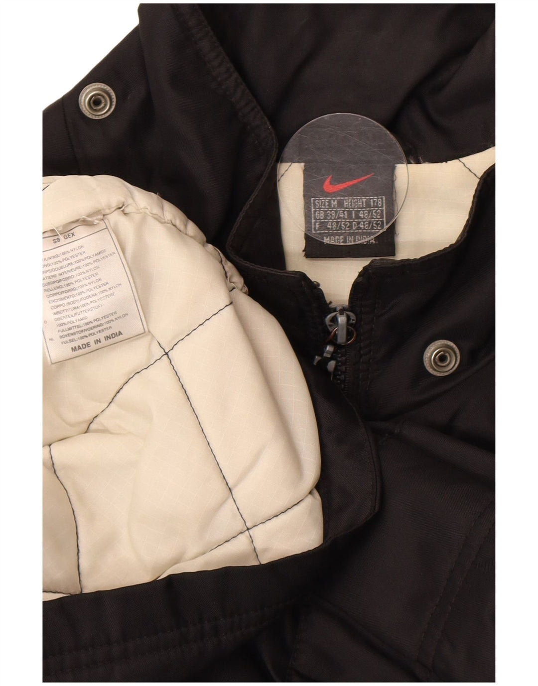 Nike Herren Graphic Windbreaker Coat UK 39/41 Medium Schwarz