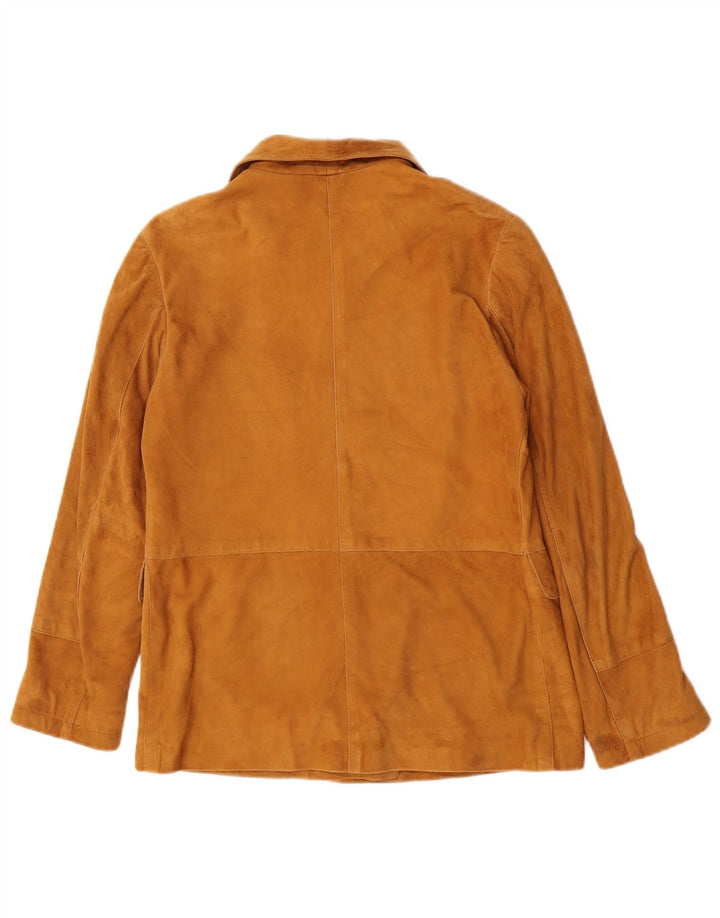 Vintage Womens Suede Jacket UK 10 Small Brown