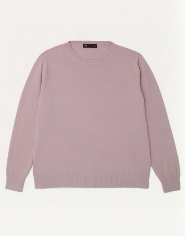 Marks & Spencer Damski sweter z dekoltem w łódkę UK 18 XL Fioletowy akryl