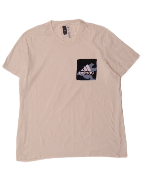 Adidas T-shirt graphique pour homme XL en coton blanc