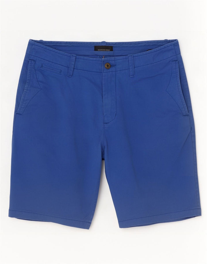 Scotch & Soda Pantaloni scurți chino pentru bărbați W30, bumbac albastru mediu