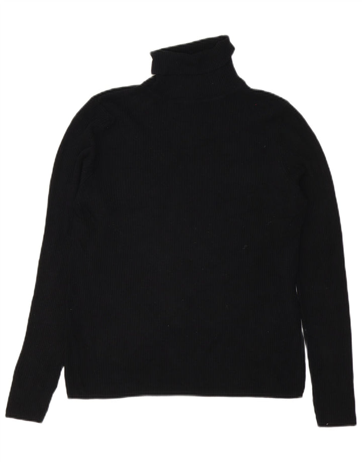 Marks & Spencer Womens Roll Neck Jumper Sweater UK 14 Medium Black Viscose