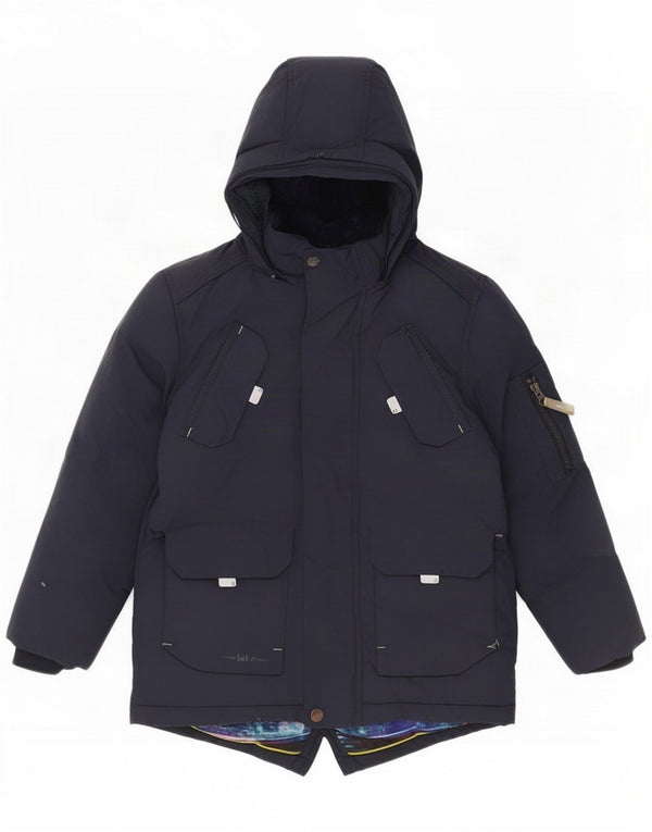 Ted Baker Boys Hooded Padded Jacket 6-7 Years Navy Blue Nylon