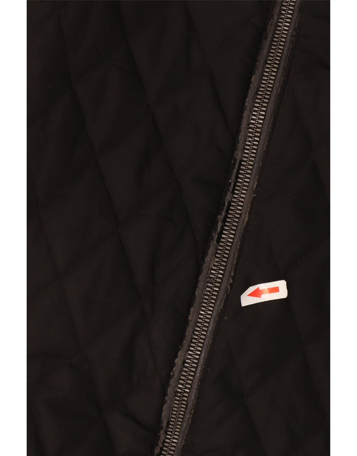 Zara Chaqueta acolchada con capucha para hombre UK 36 Small Poliéster negro