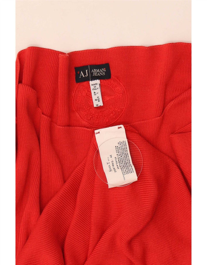 Armani Haut Femme Manches 3/4 UK 12 Coton Rouge Moyen
