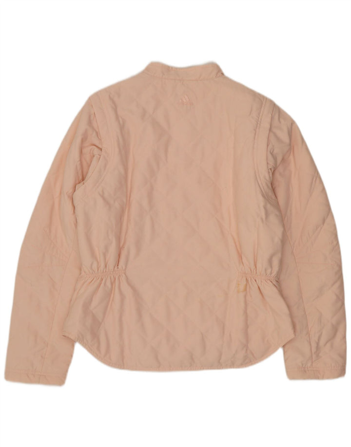 Adidas Womens Quilted Jacket UK 14 Medium Pink Polyester