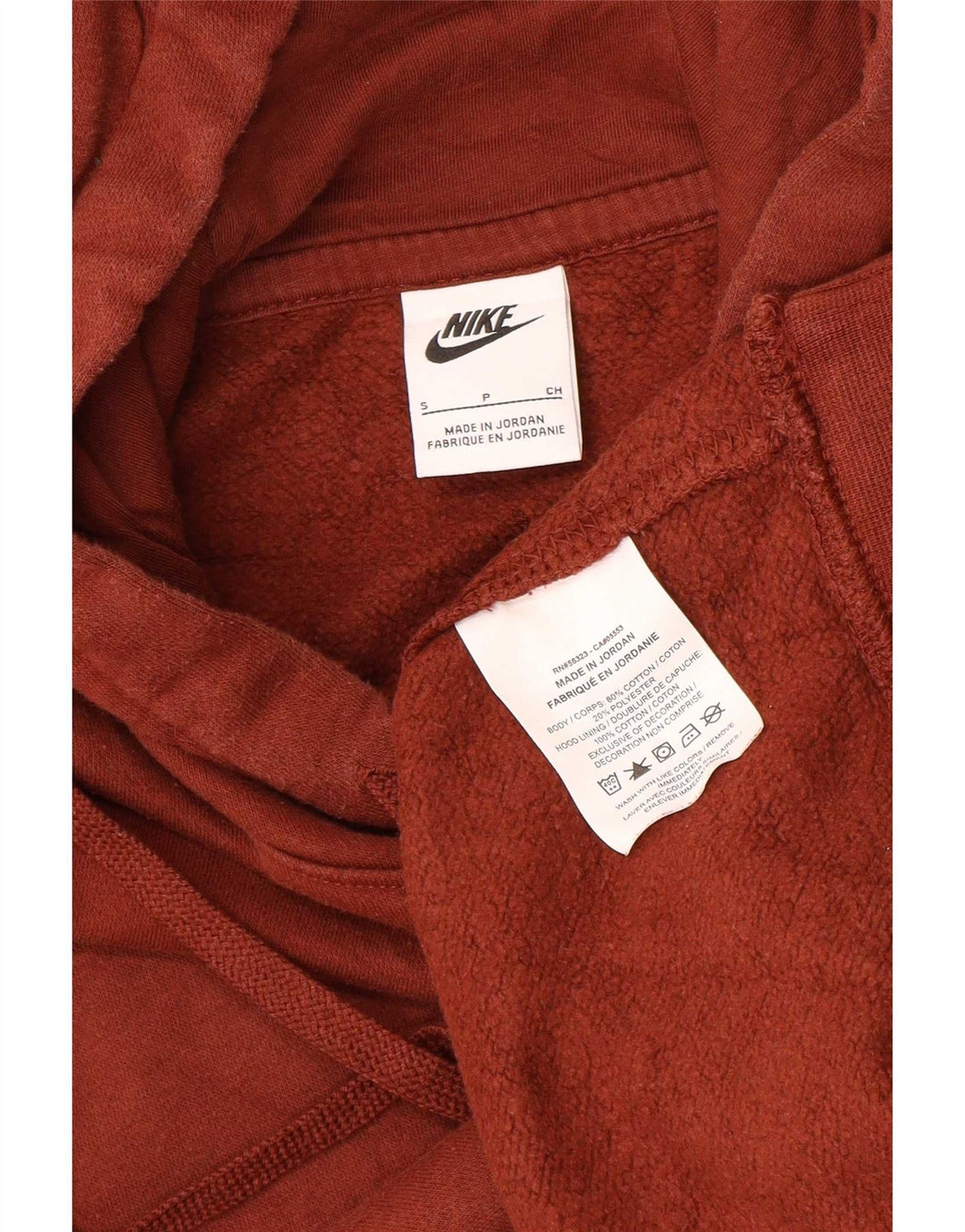 Nike Herren Kapuzenpullover, klein, braune Baumwolle
