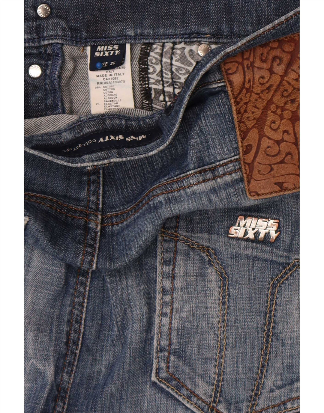 Miss Sixty Womens Harem Capri Jeans W26 L17 Blå Bomuld