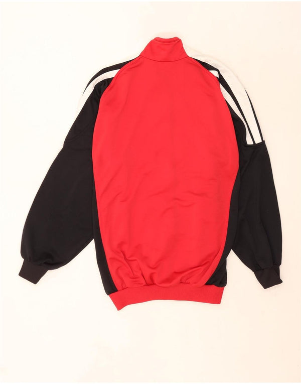 Adidas Mens Tracksuit Top Jacket UK 40/42 Medium Red Colourblock Sports