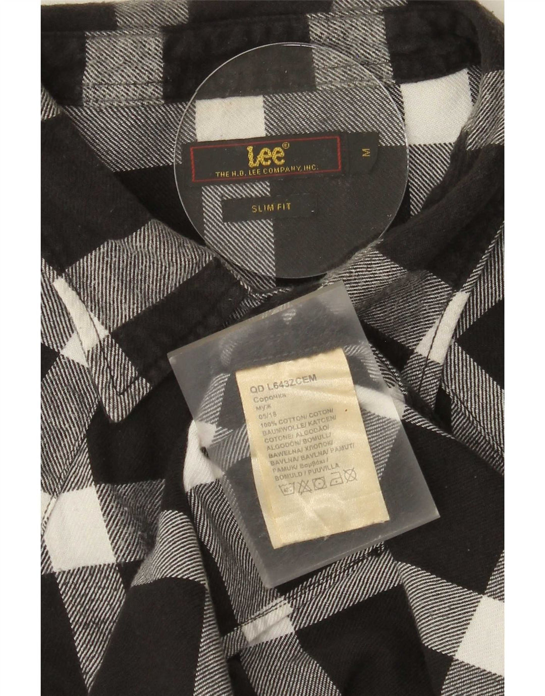Lee Chemise Slim Fit en Flanelle Homme Noir à Carreaux en Coton