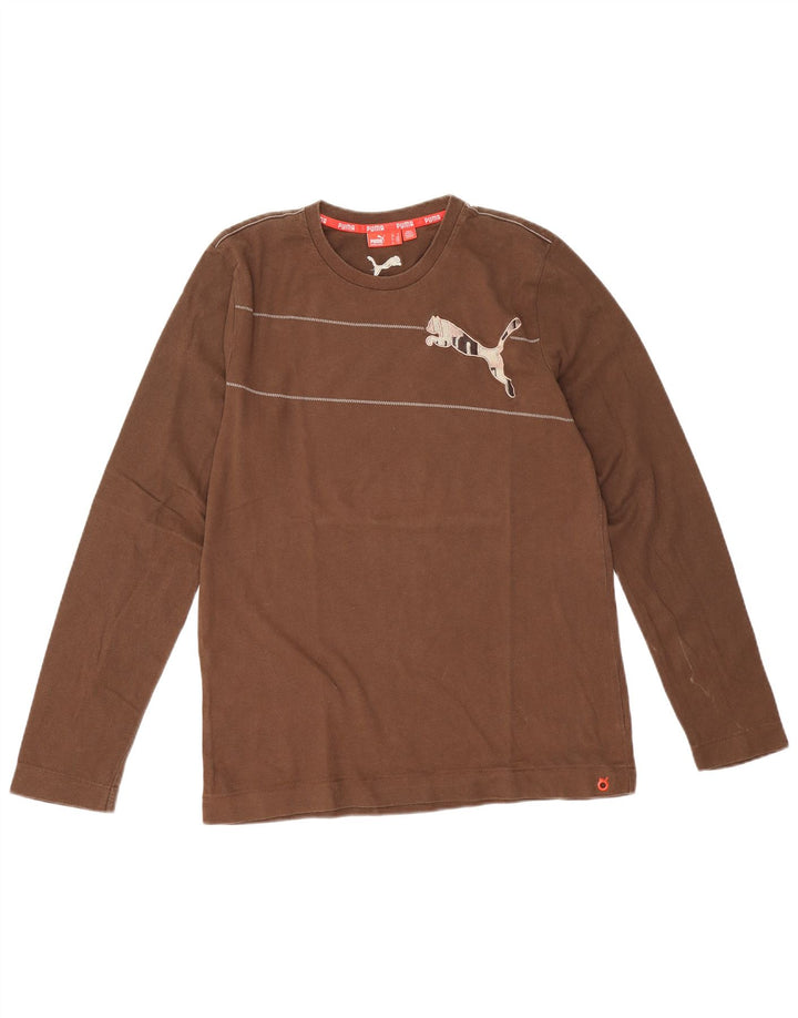 Camiseta Puma Hombre Manga Larga Algodón Marrón Medio