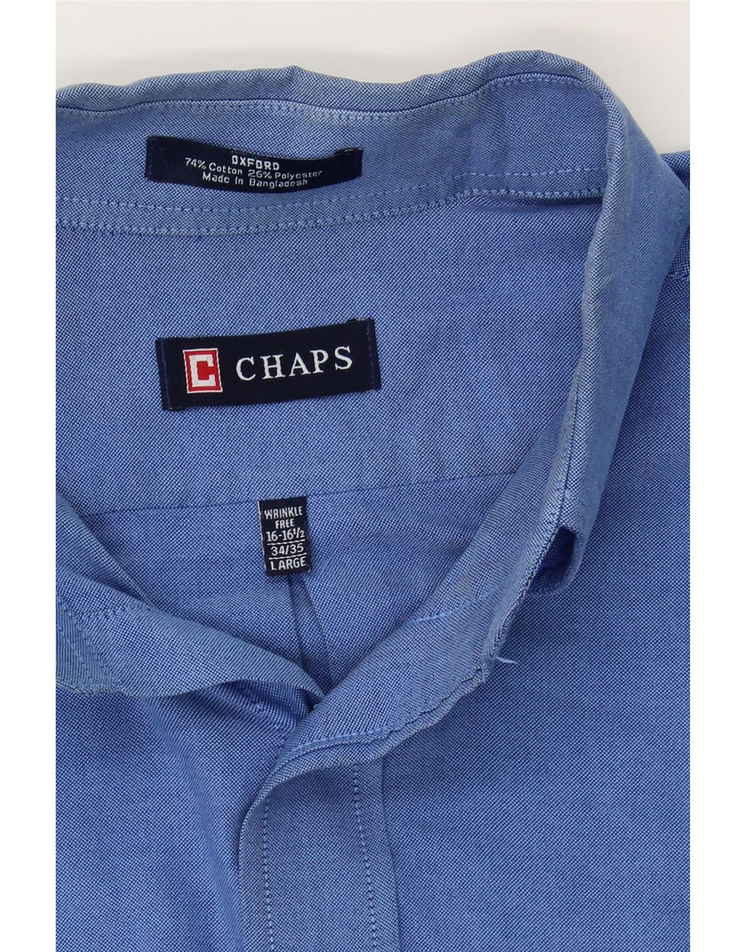 CHAPS Mens Oxford Shirt Size 16 1/2 Large Blue Cotton Vintage Chaps and Second-Hand Chaps from Messina Hembry 