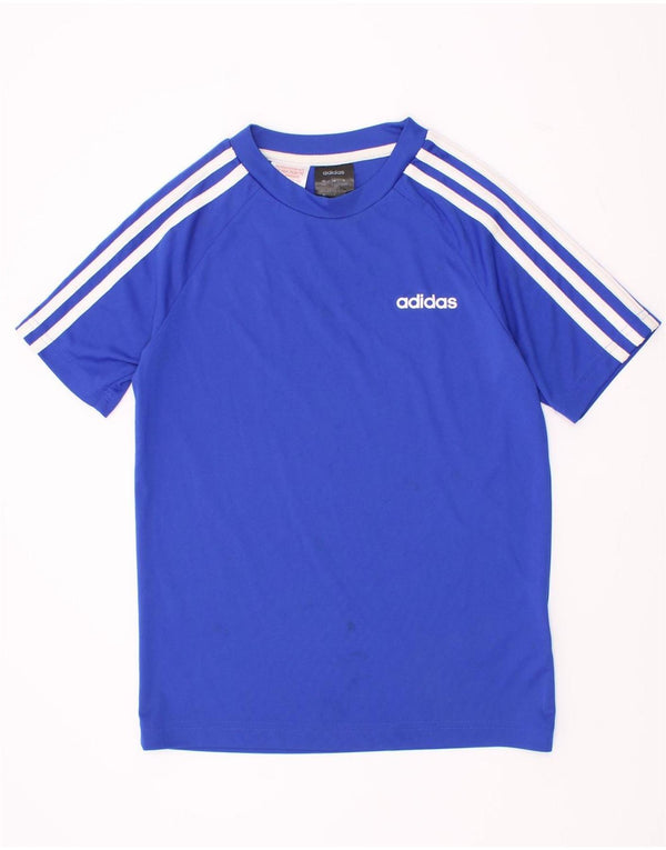 Adidas Boys Climalite T-Shirt Top 9-10 År Blå Polyester