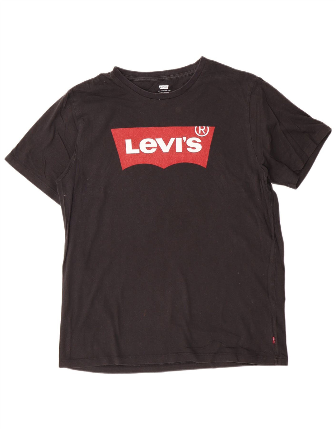 Męska koszulka z grafiką Levi's, średnia czarna bawełniana