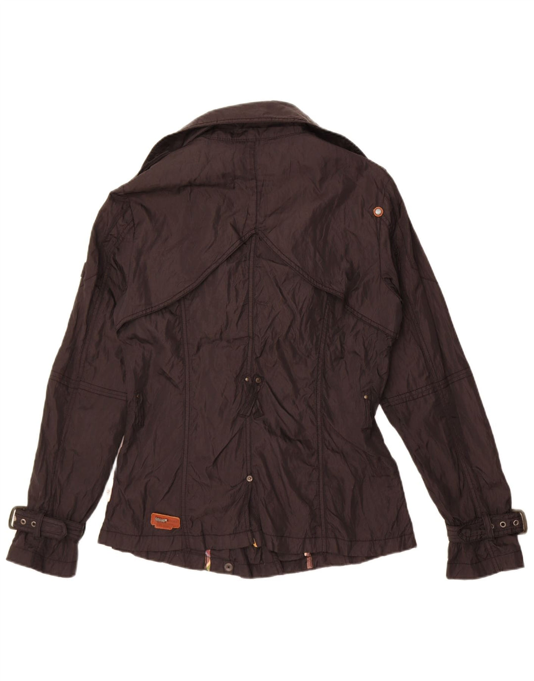 Trademark Womens Double Breasted Windbreaker Jacket UK 14 Medium Black