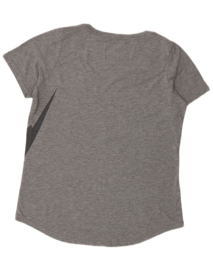 NIKE Womens Athletic Cut Graphic T-Shirt Top UK 14 Large Grey Polyester