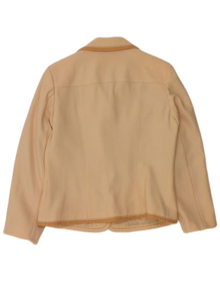 RALPH Womens 4 Button Blazer Jacket UK 16 Large Beige Virgin Wool