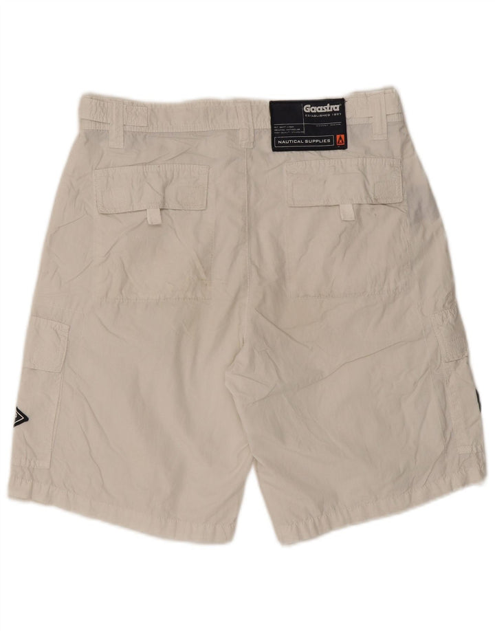 Gaastra Herren-Cargoshorts mit Grafik, Größe S, W29, weiße Baumwolle