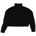 Zara Womens Crop Oversized Roll Neck Jumper Sweater UK 10 Small Black