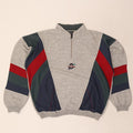 North Pole Sweat-shirt à col zippé pour homme XL Gris Colorblock